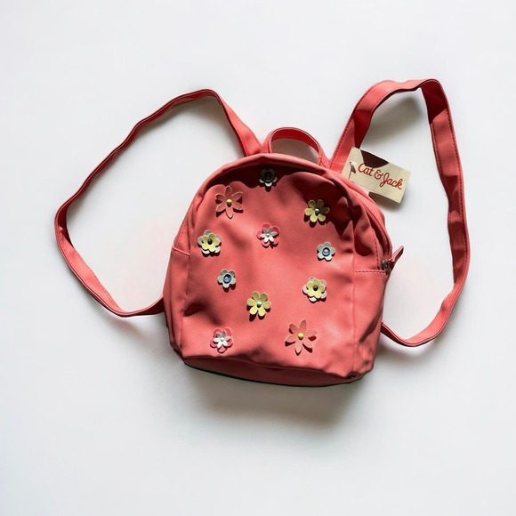Cat & Jack Coral Floral Women's Backpack - Picture 1 of 12